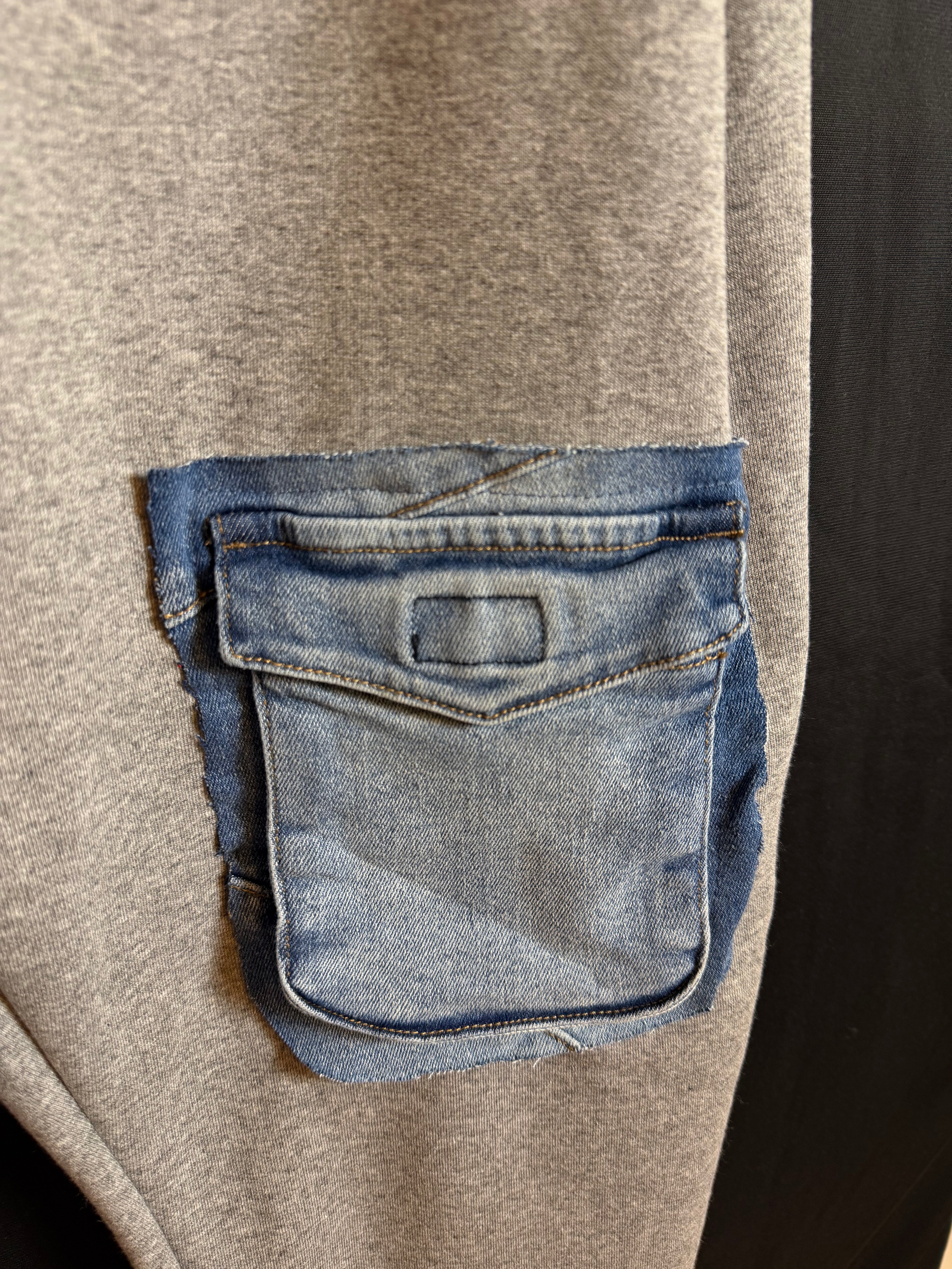 Pantalone felpa e denim