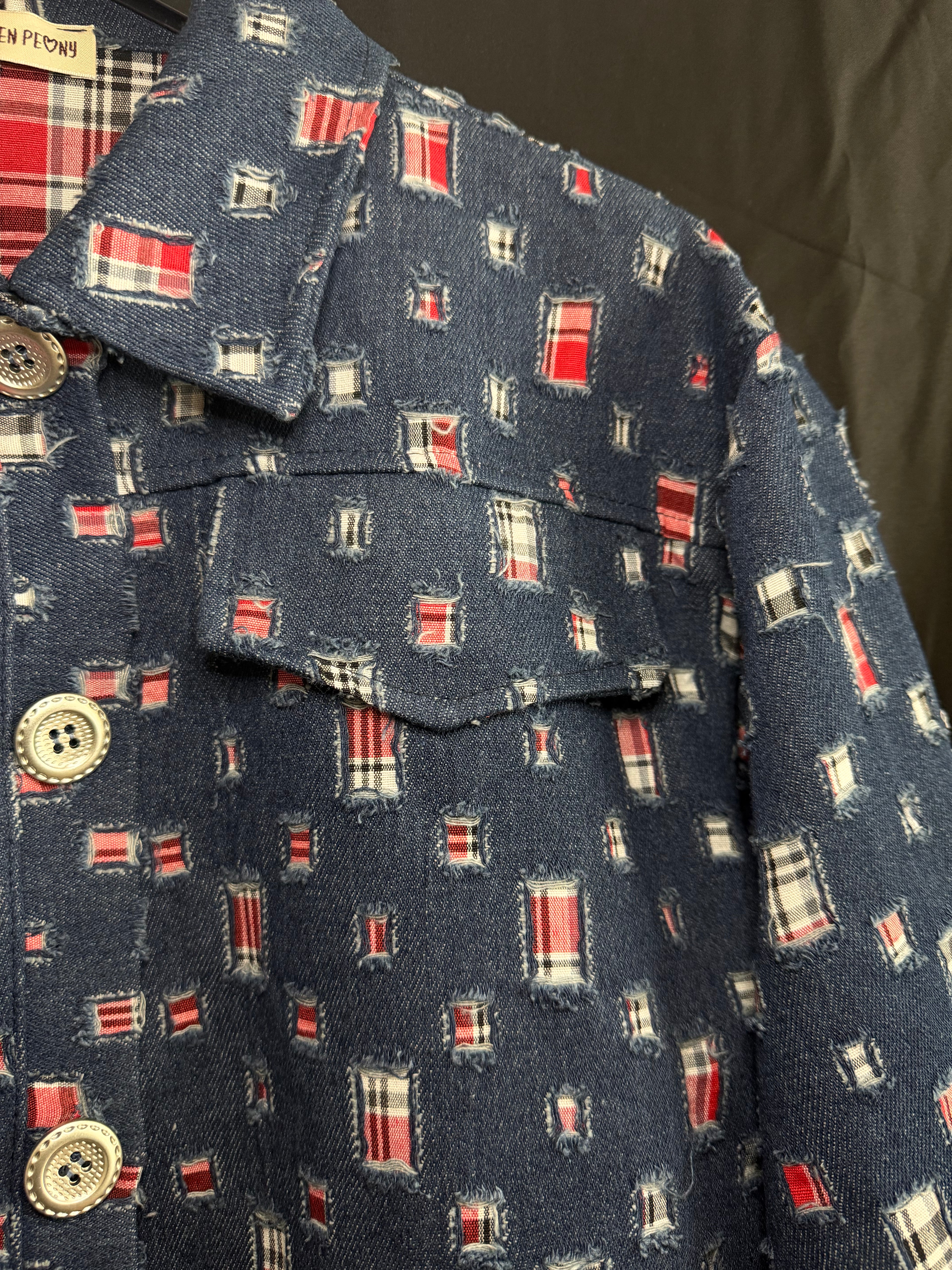 Giacchetta denim scacchi