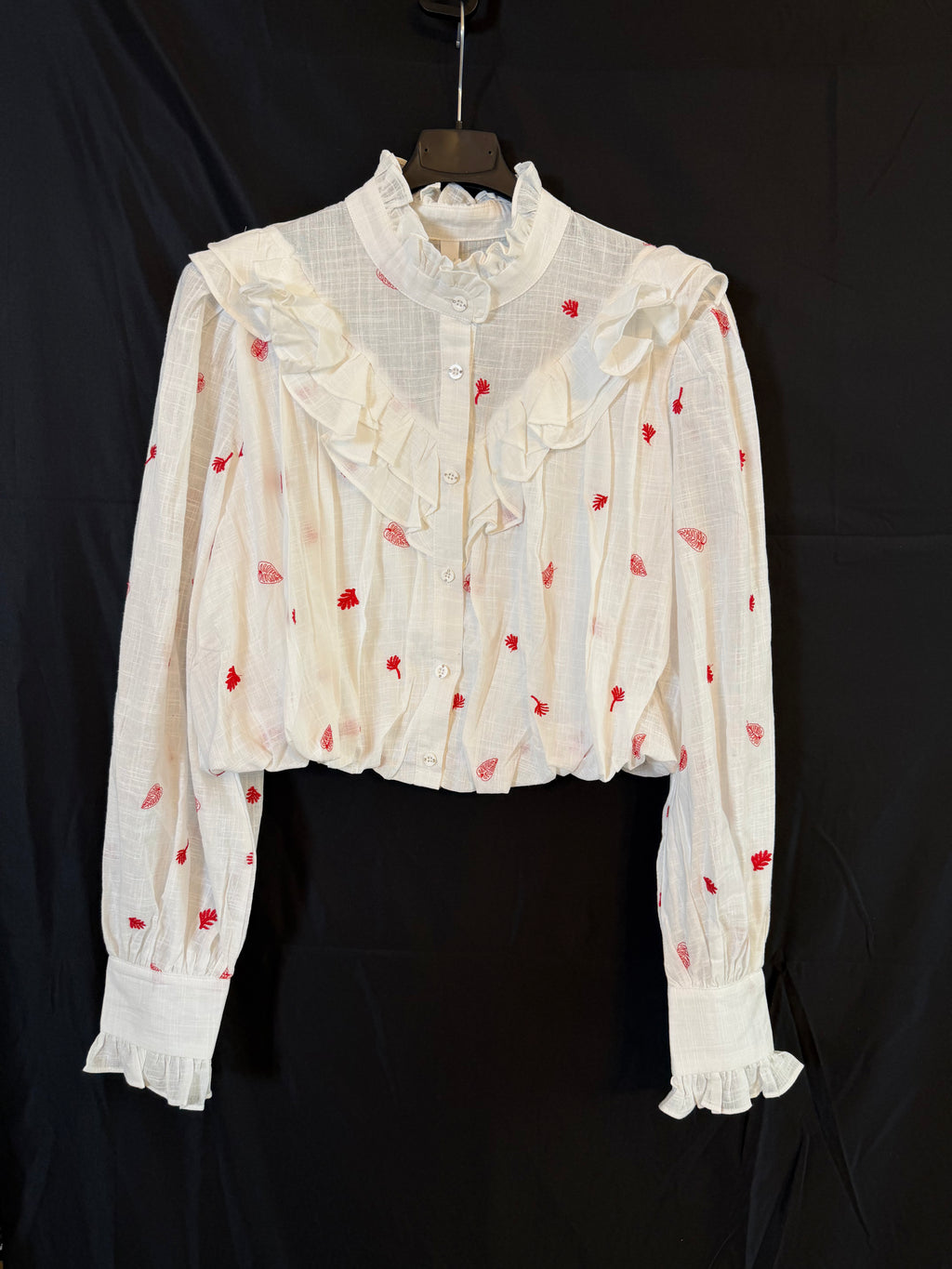 Camicia Ricamo Rosso