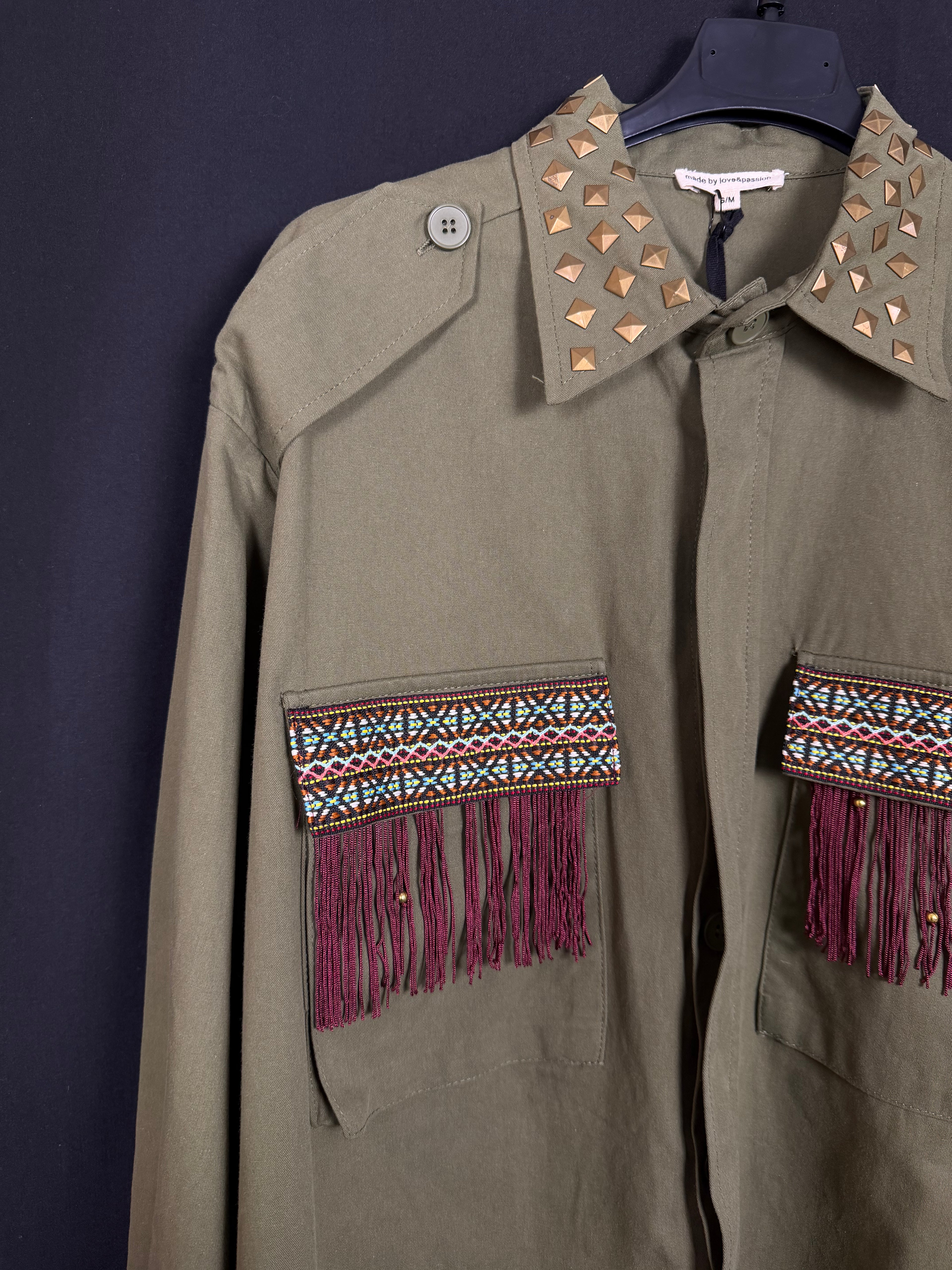 Camicia verdone frange