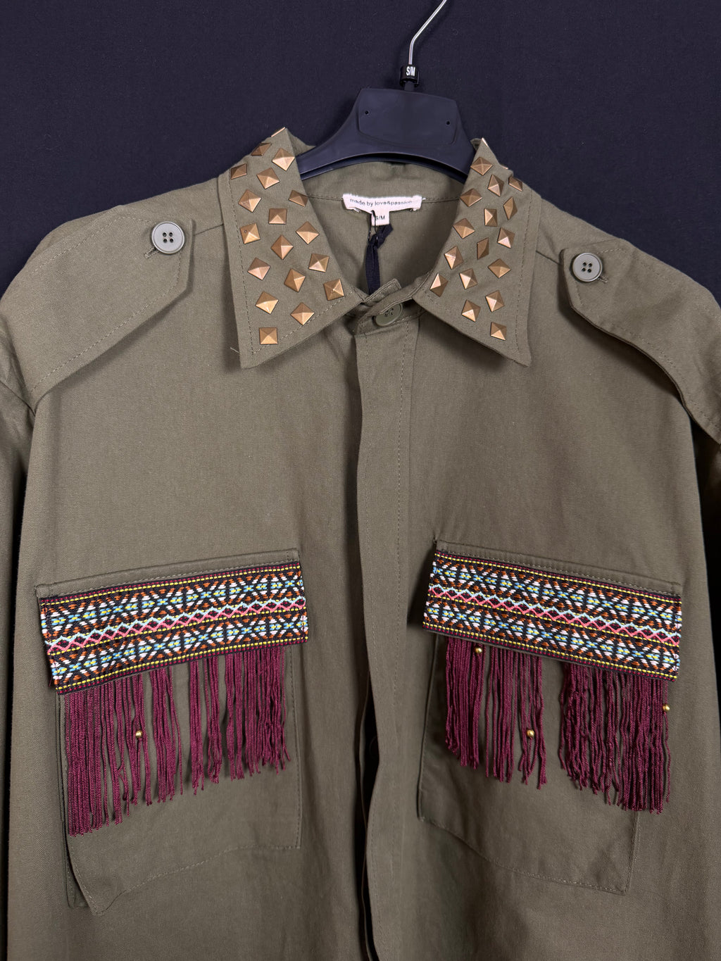 Camicia verdone frange