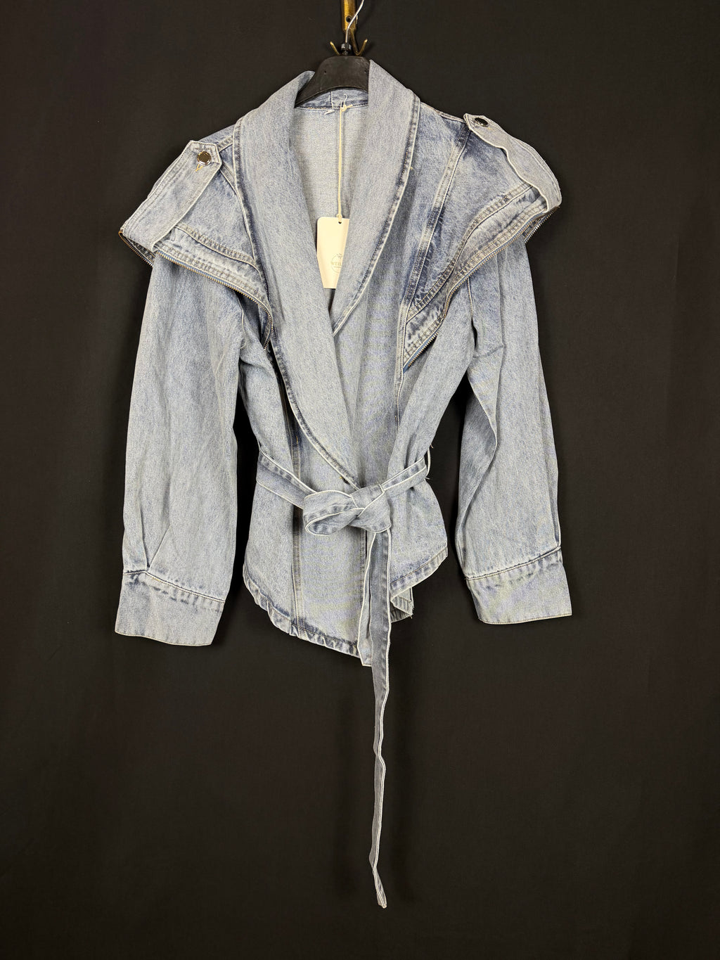 giacchetta zip shape denim