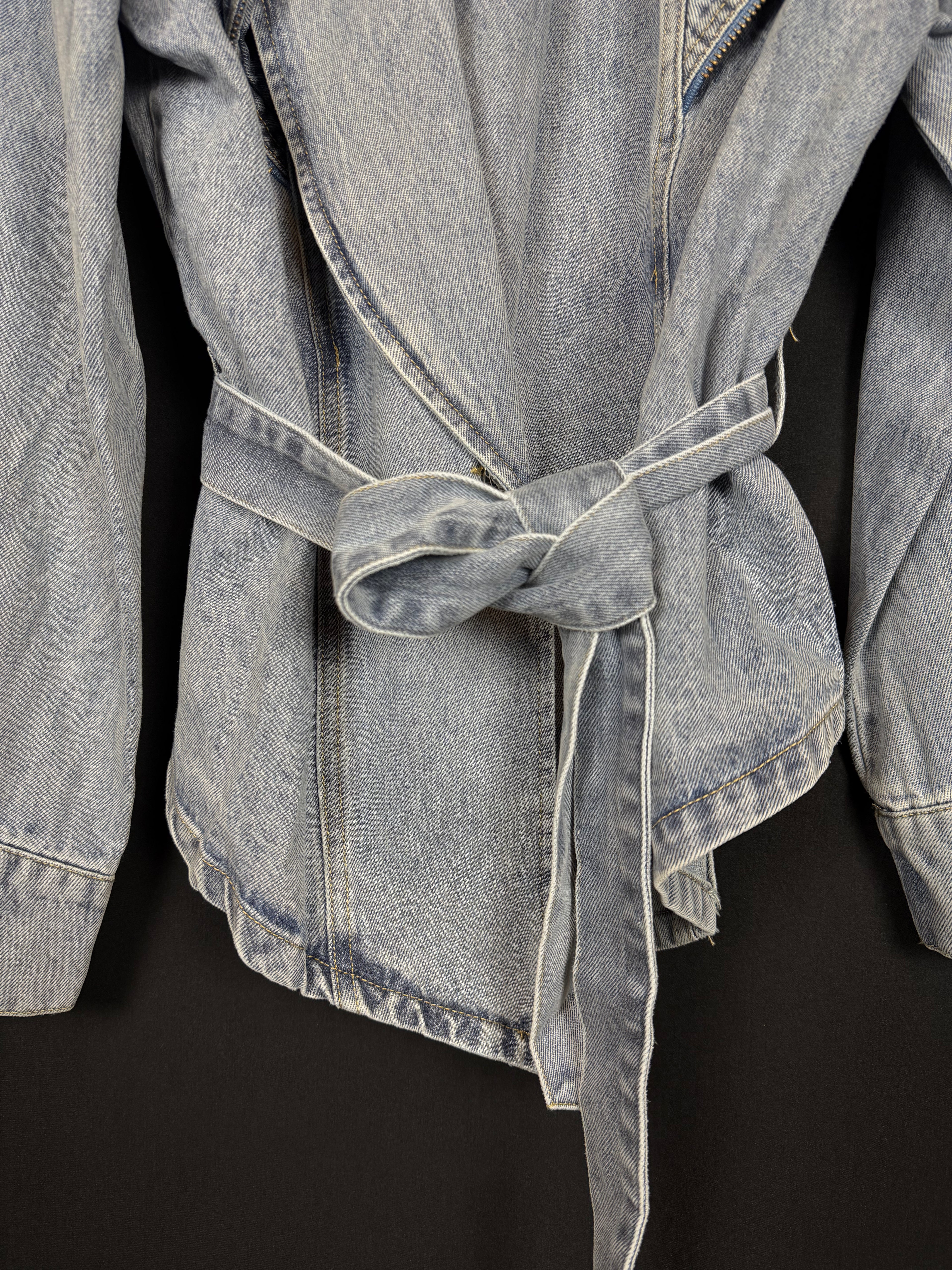 giacchetta zip shape denim