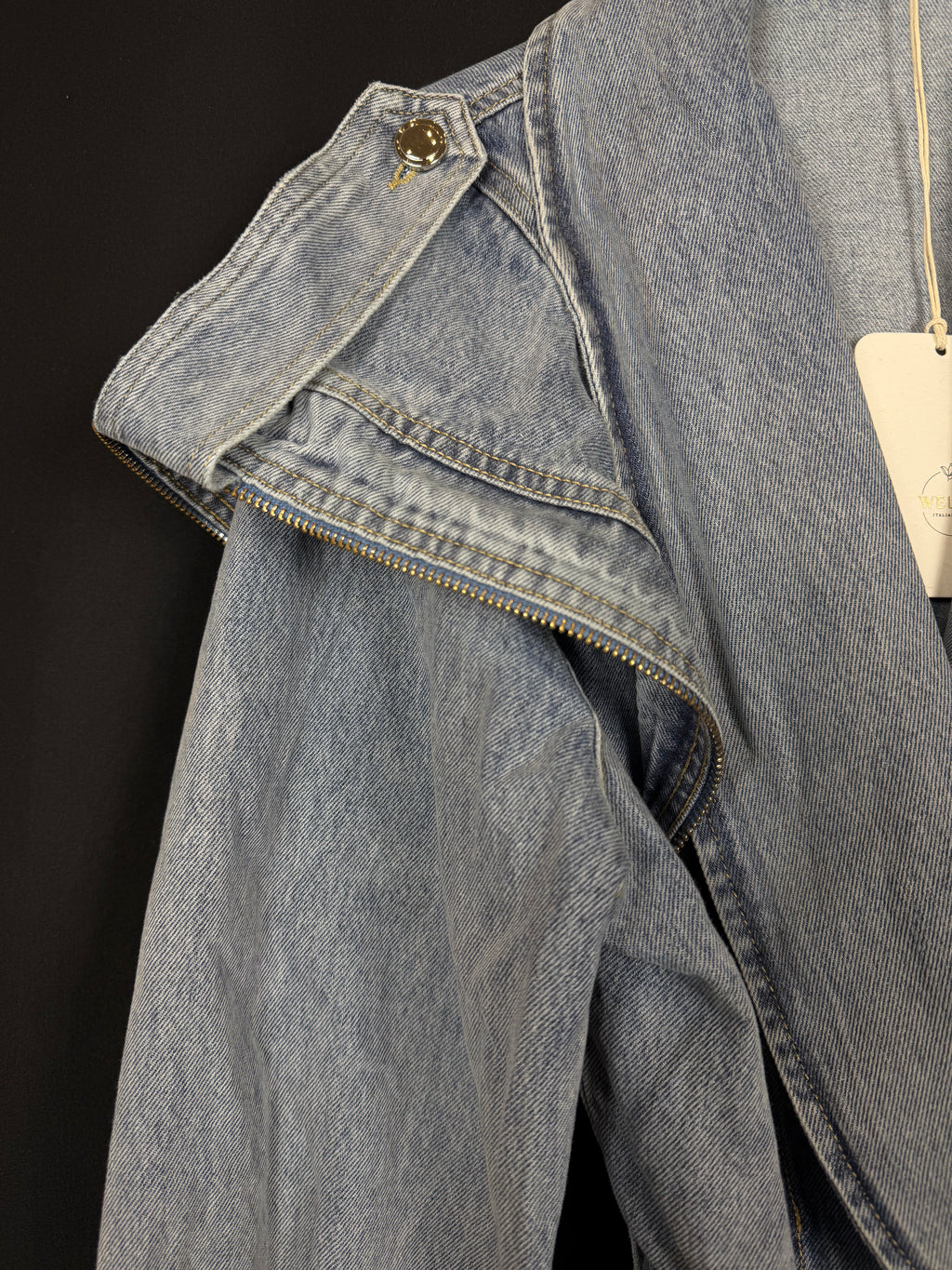 giacchetta zip shape denim