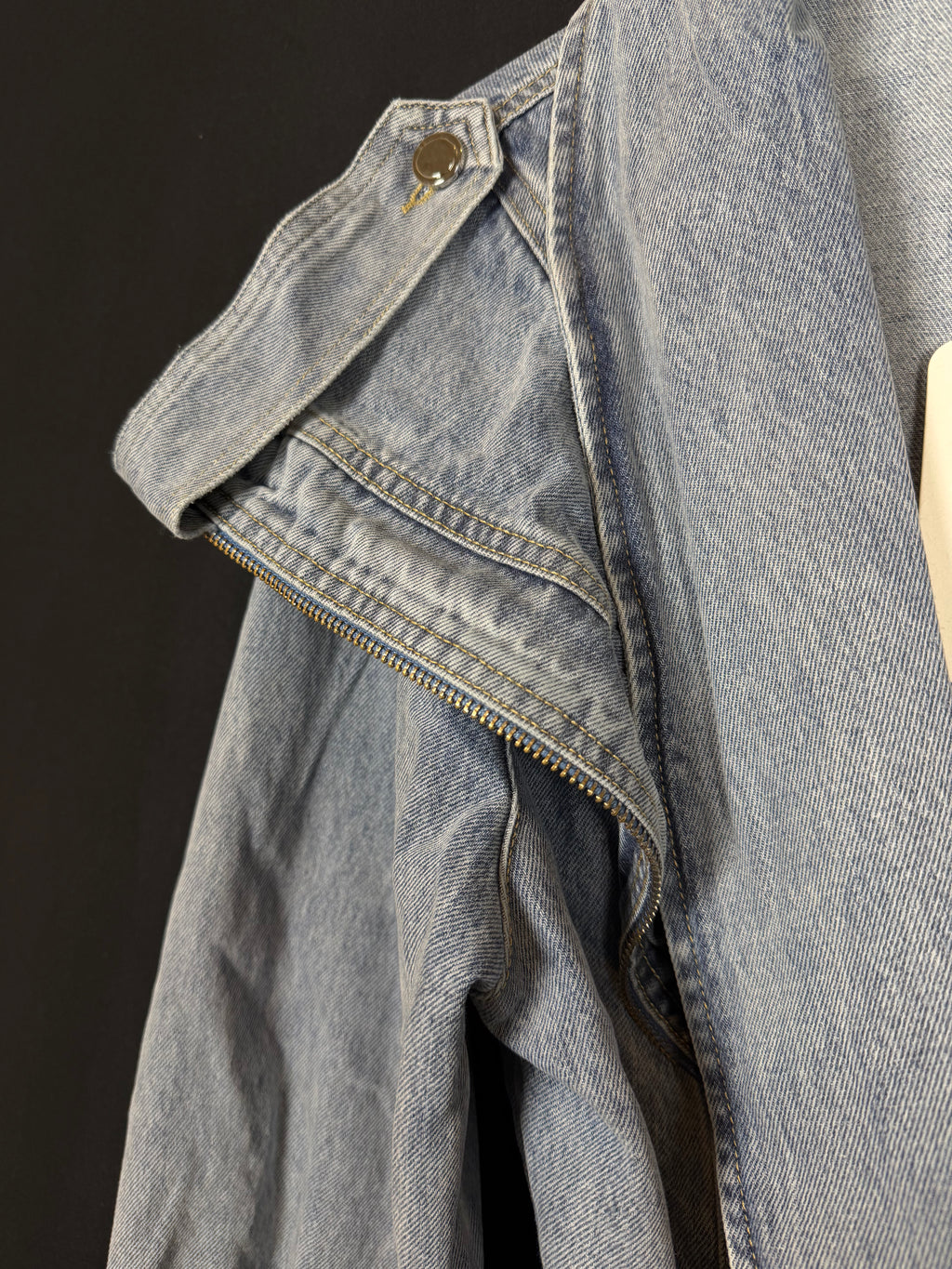 giacchetta zip shape denim