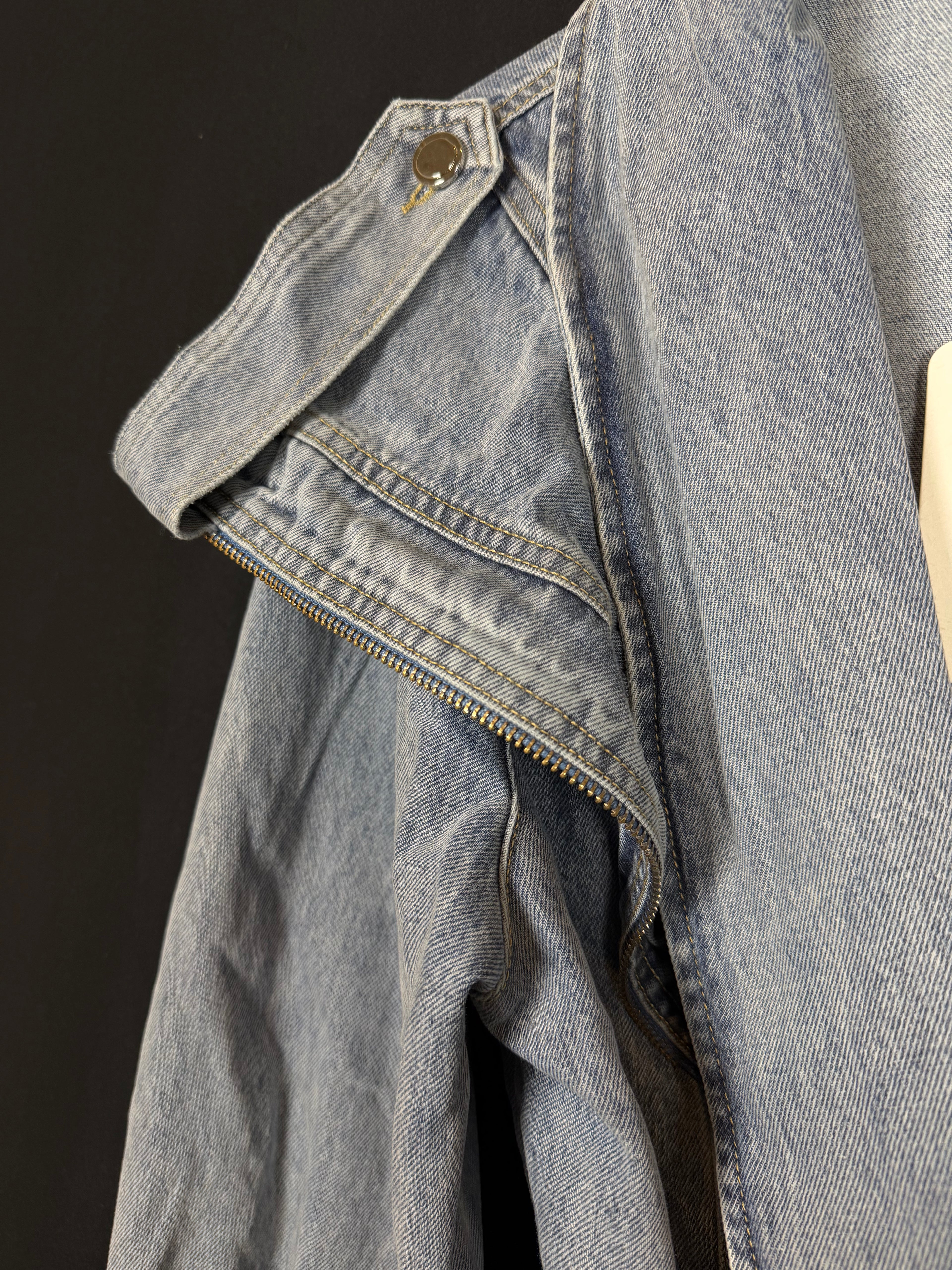 giacchetta zip shape denim