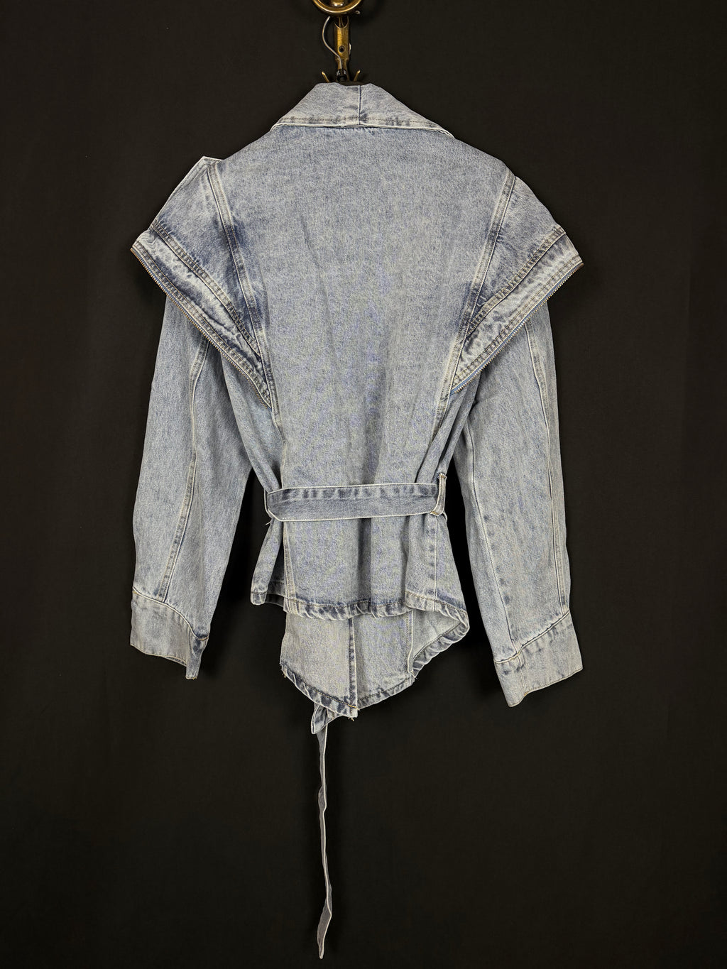 giacchetta zip shape denim